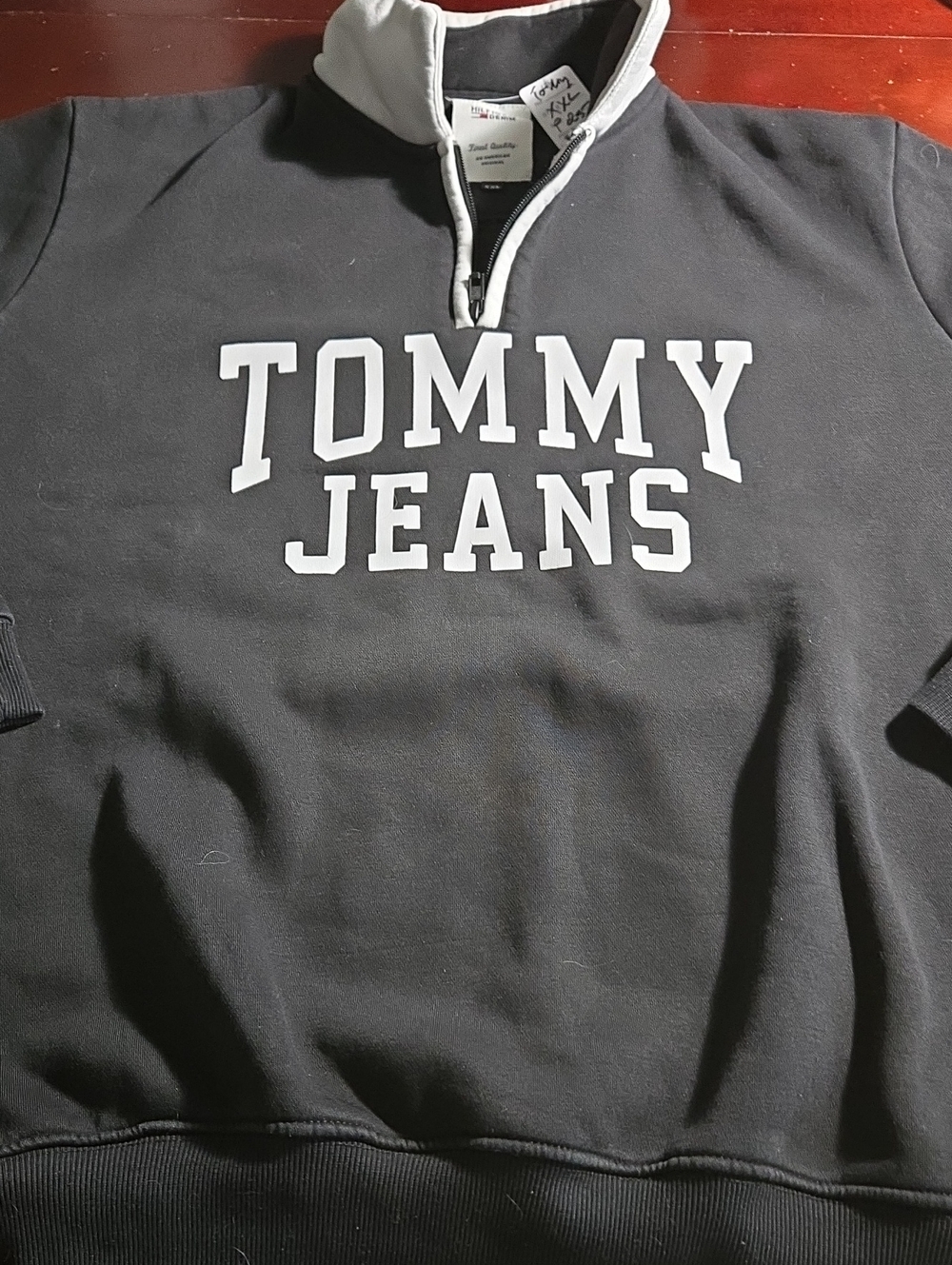 Tommy Hilfiger Black Hoodie with White Trim